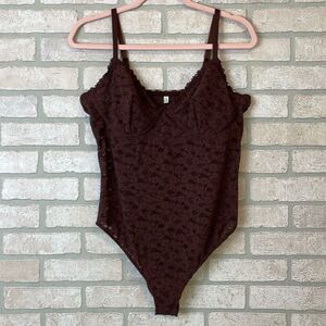 NWT Aerie Brown Lace Bodysuit size XL